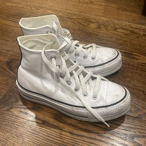 White Platform Converse